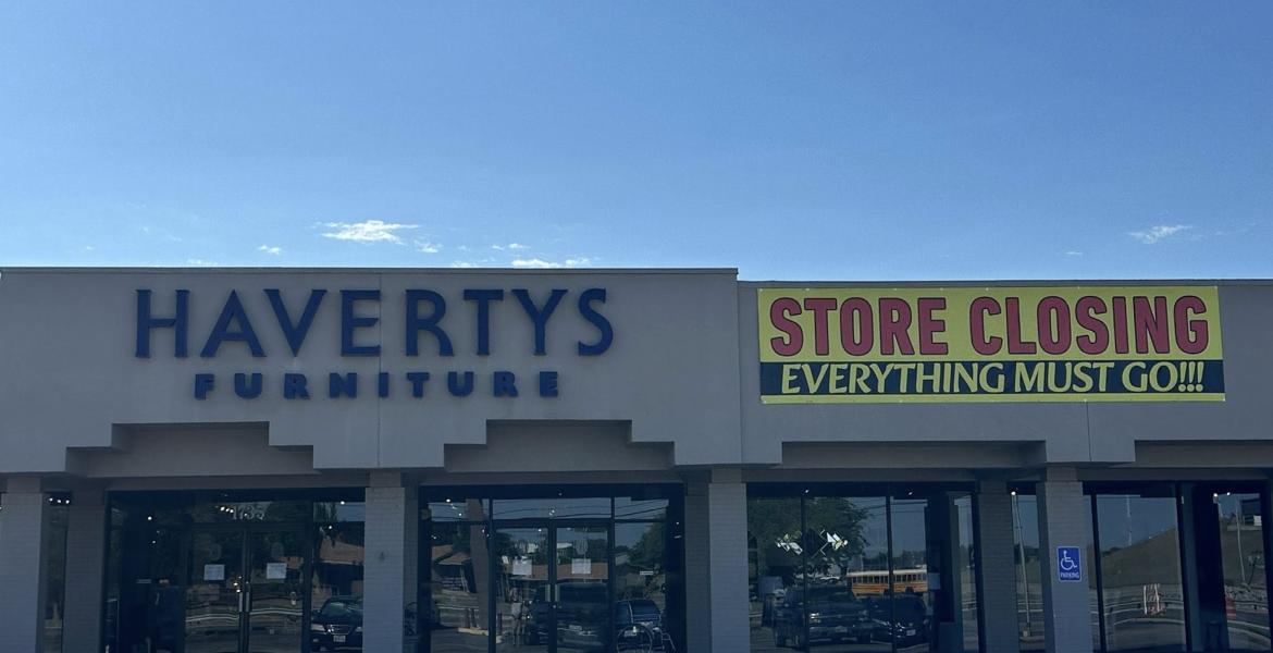 Haverty’s Furniture, 1735 Knickerbocker Road, is scheduled to close at the end of June.