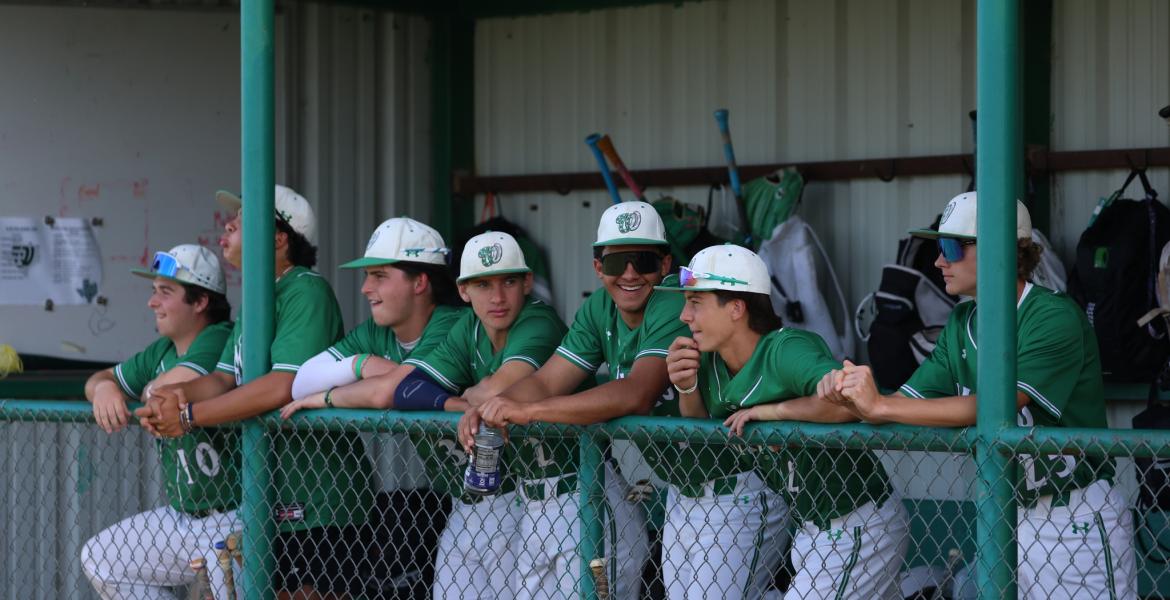 The Wall Hawks are shown in the dugout during a game against Abilene High during the 2026 baseball season.