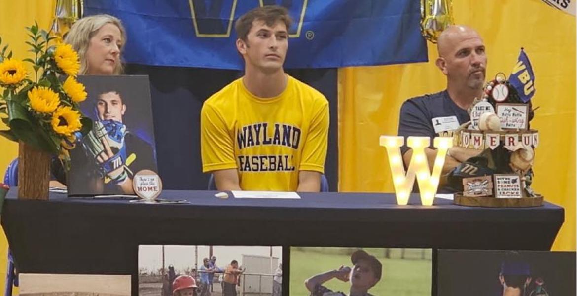 Veribest High School senior Bryce Martin signed Tuesday to play baseball for Wayland Baptist University.