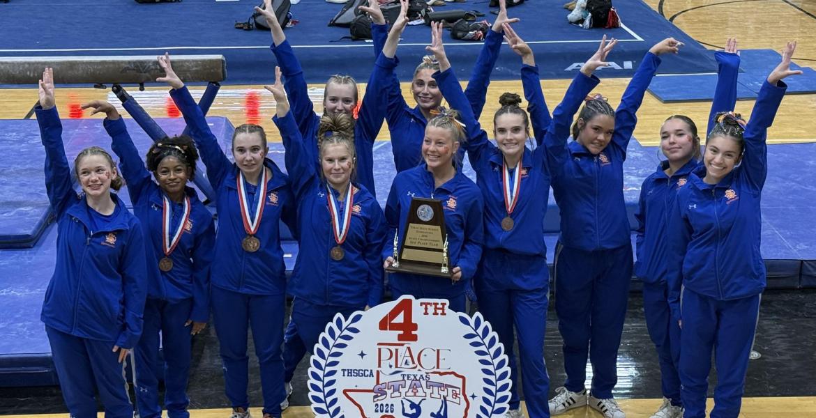 The San Angelo Central girls gymnastics team took fourth place at the state meet Saturday, April 25, in Odessa.