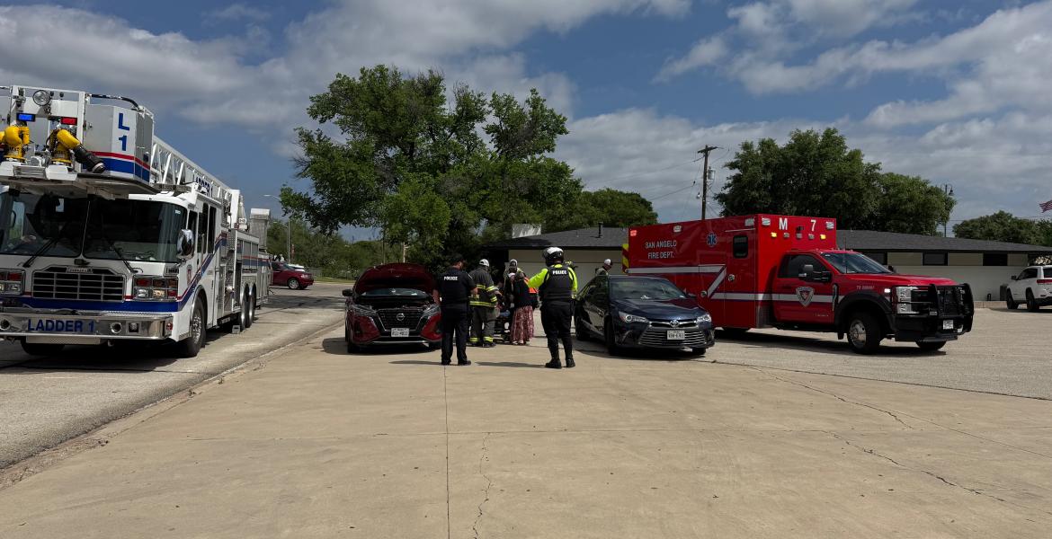 A two-car crash late Monday morning resulted in one person being taken to the hospital.