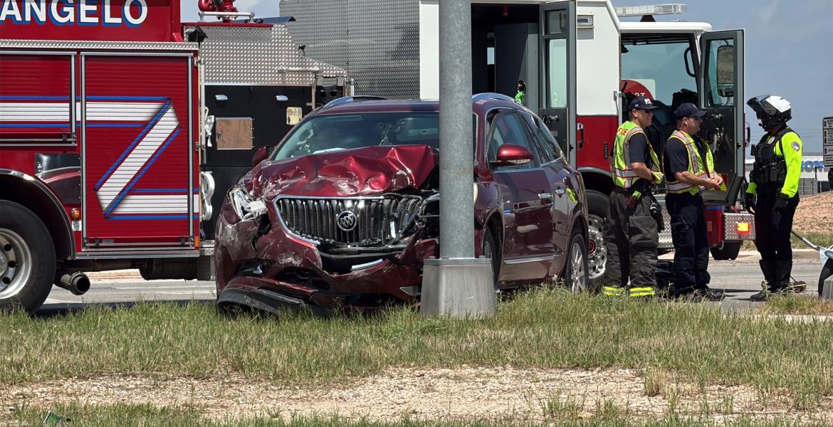 A three-vehicle crash on Sherwood Way on Monday afternoon sent three people to the hospital while disrupting traffic at a busy intersection.