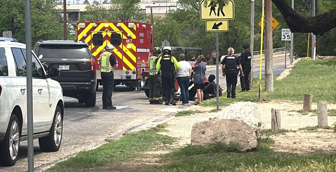 A Central High School student was hit by a vehicle as she was crossing Pecos Street on Monday.