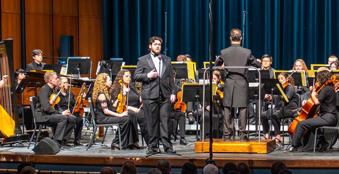 Jon Dirk Ross performing with the ASU Symphony Orchestra