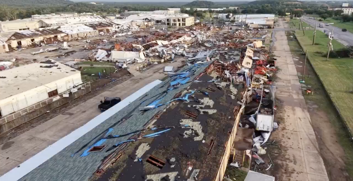 A tornado struck the town of Mineral Wells on Tuesday evening, causing widespread damage in the north Texas community.
