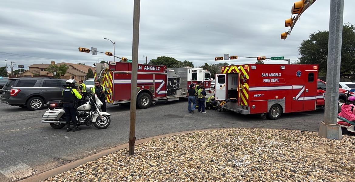 A man was hit by a car while crossing the road Thursday during lunch hour in San Angelo.