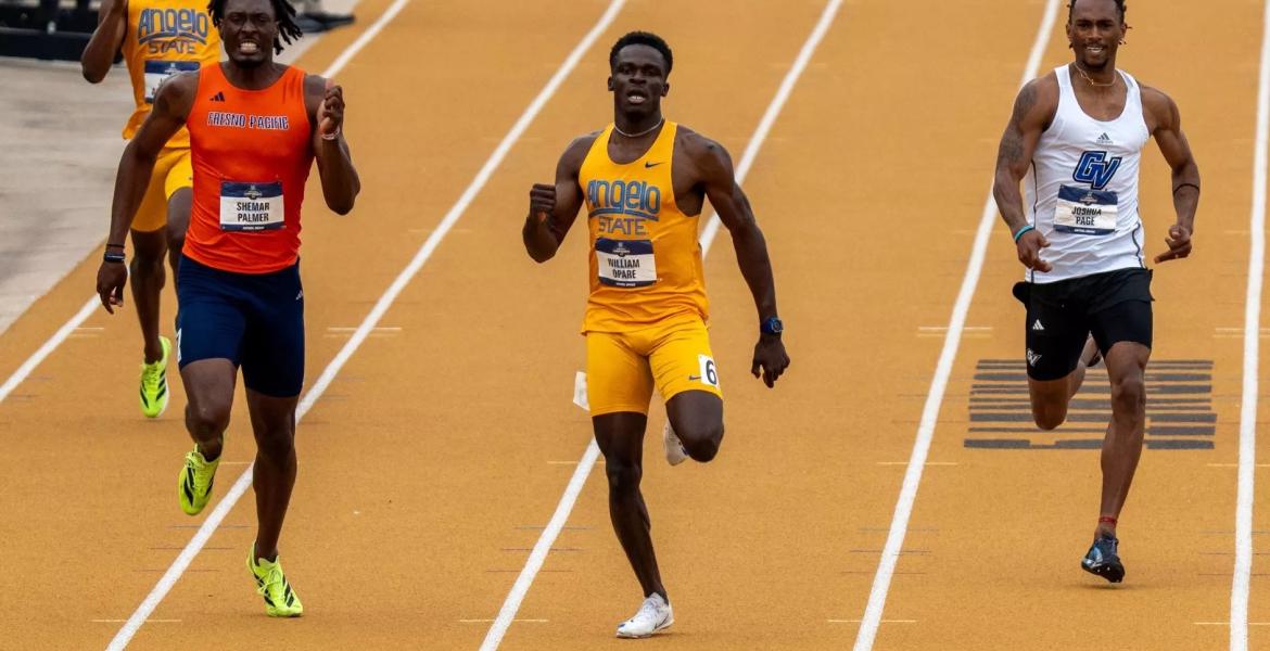 Angelo State freshman sprinter William Opare was named the National Track Athlete of the Year on Wednesday.