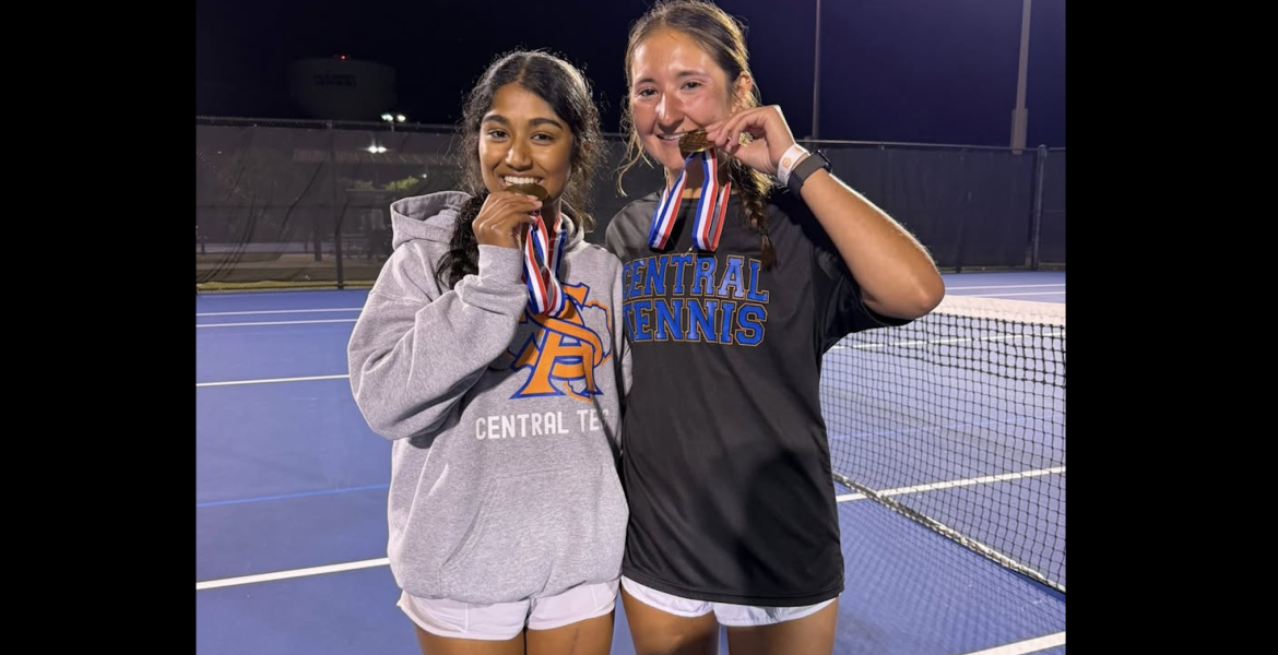 The girls doubles team of Adithi Podaralla and Hannah Hartin earned San Angelo Central its first state tennis qualifier in 11 years.