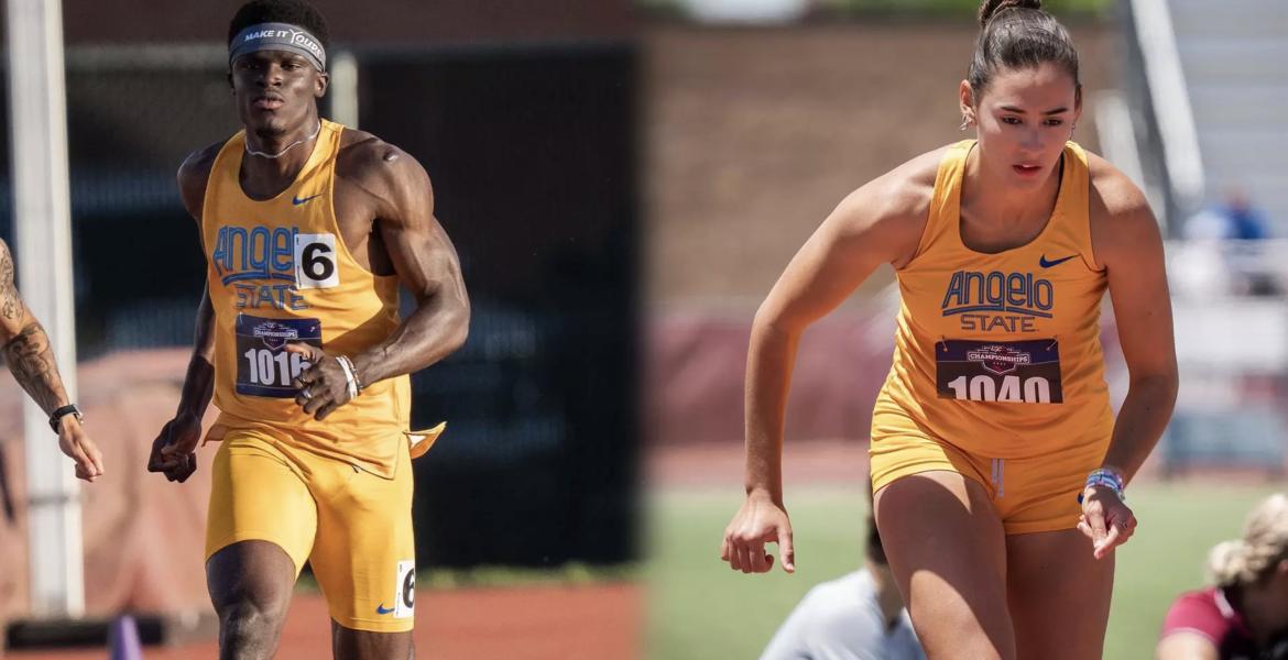 Angelo State's William Opare and Abril Okon