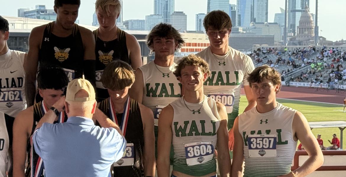 Wall Hawks claim a 3rd place finish in the 4x200-meter relay at the state championships 2026.