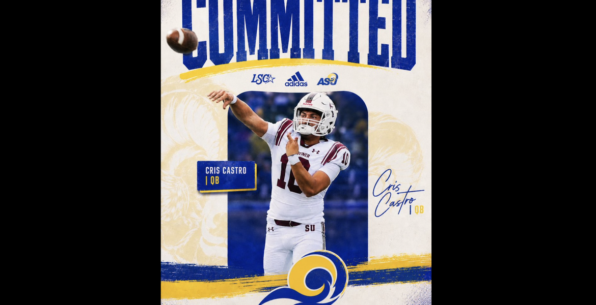 Quarterback Cristian Castro, who graduated from TLCA San Angelo last year, has transferred to Angelo State University.