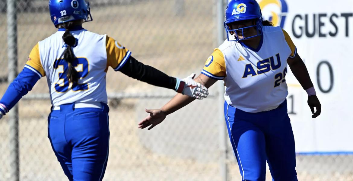 Angelo State's Tatianna Trotter and Zoey Sifuentes