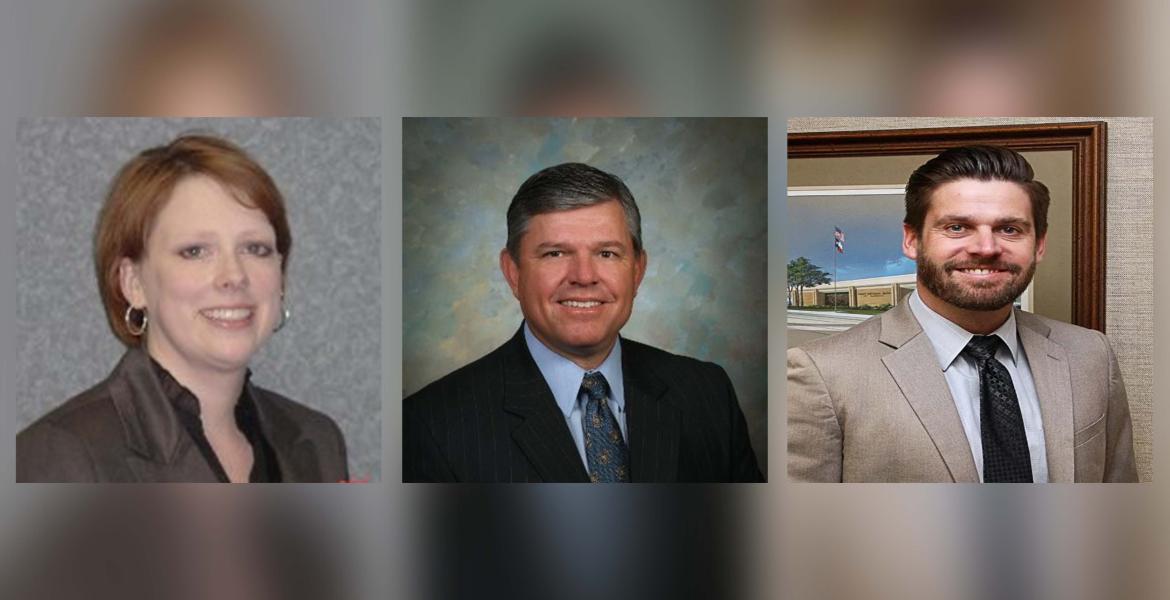 From left, Nancy Blackwell, P.E., of Ballinger; Fred Hernandez Jr. of San Angelo; and Mason Vaughan of Eldorado were reappointed by Gov. Greg Abbott to the Upper Colorado River Authority Board of Directors.