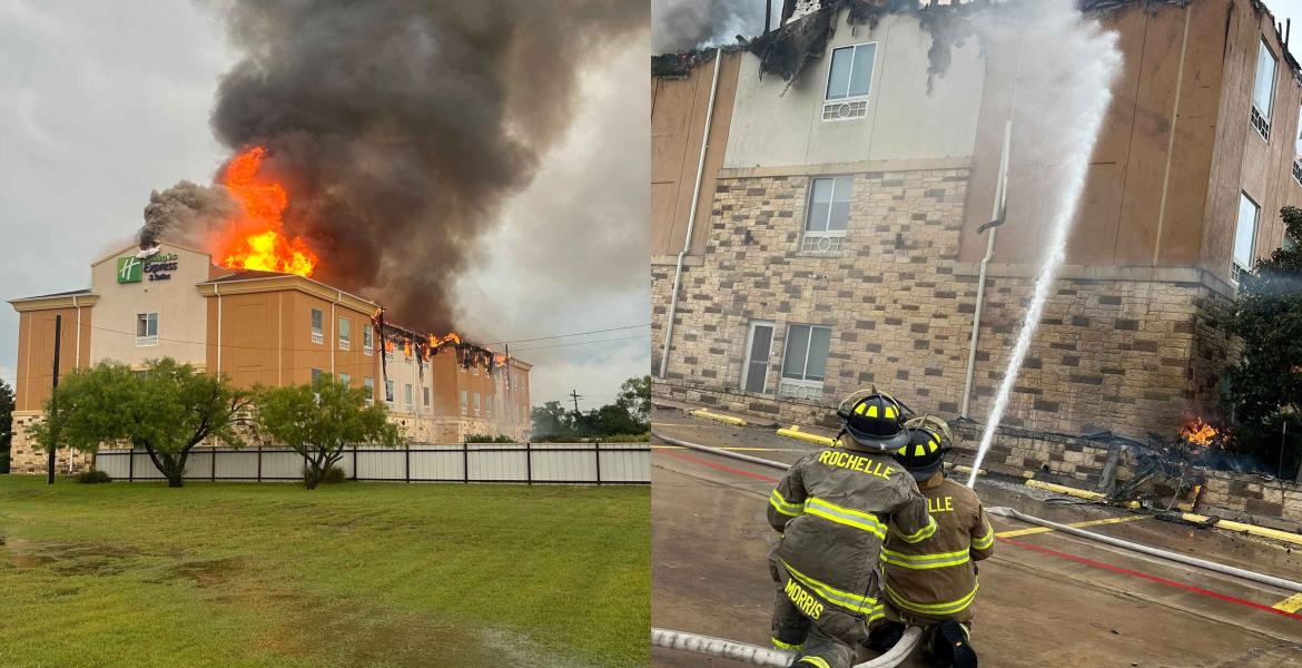 Lightning strike sparks major fire at Brady hotel