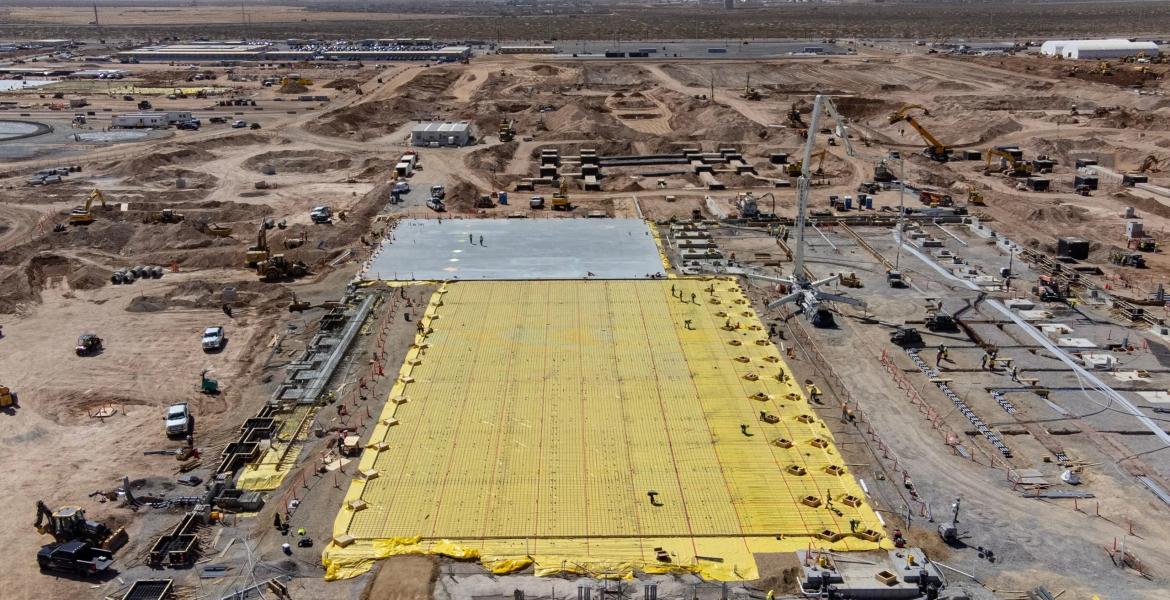 Construction continues on the Meta Platforms data center complex on a 1,000-acre site in far Northeast El Paso, near the Texas-New Mexico state line, as seen March 12, 2026.