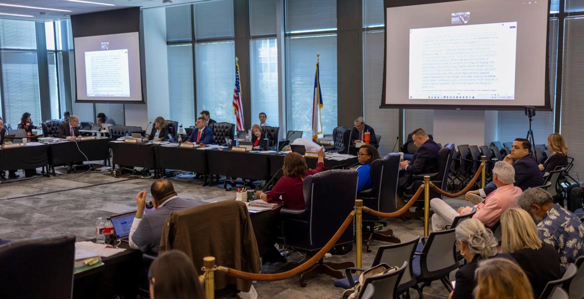Board members debate and vote on amendments during the State Board of Education meeting in Austin on Friday, June 26, 2026.