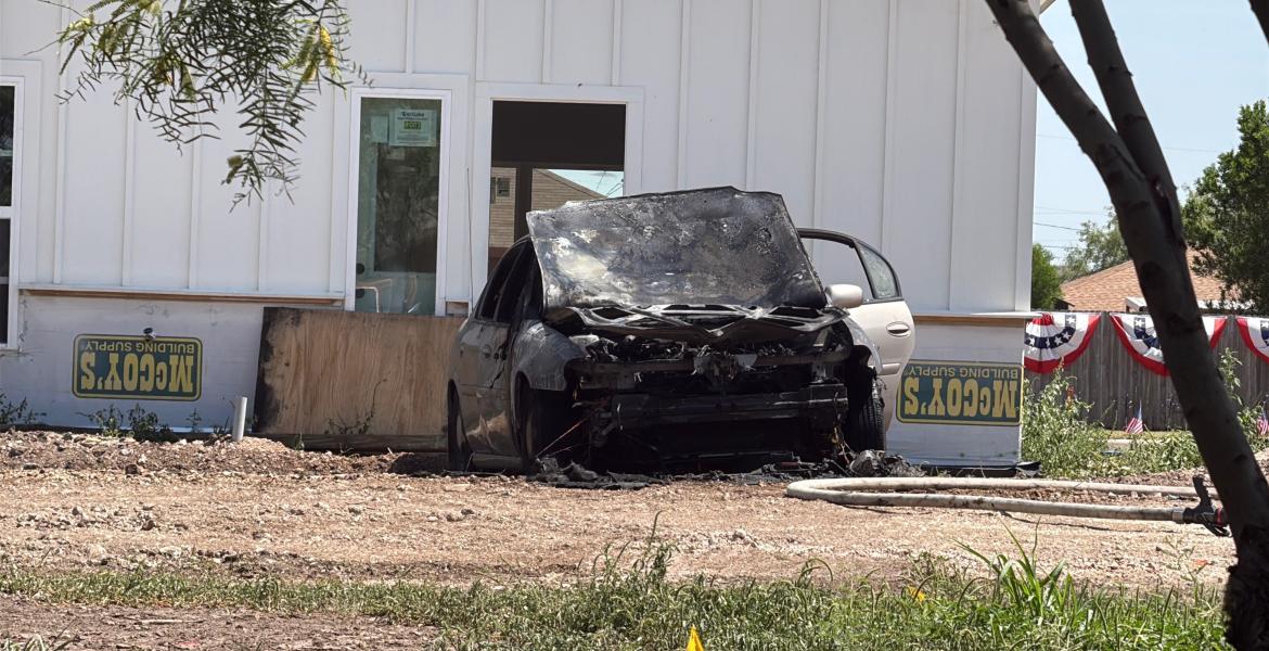 A vehicle became fully engulfed in flames Thursday afternoon on the north side of San Angelo.