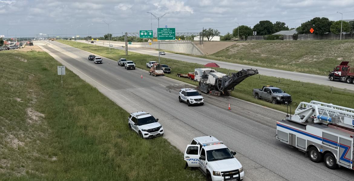 A person was reportedly hit on the Houston Harte Expressway on Tuesday morning, shutting down westbound traffic near the Main Street bridge.