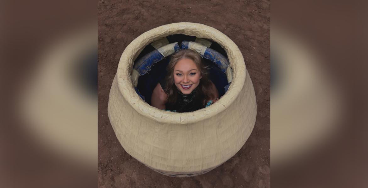 Tessa in a bucket
