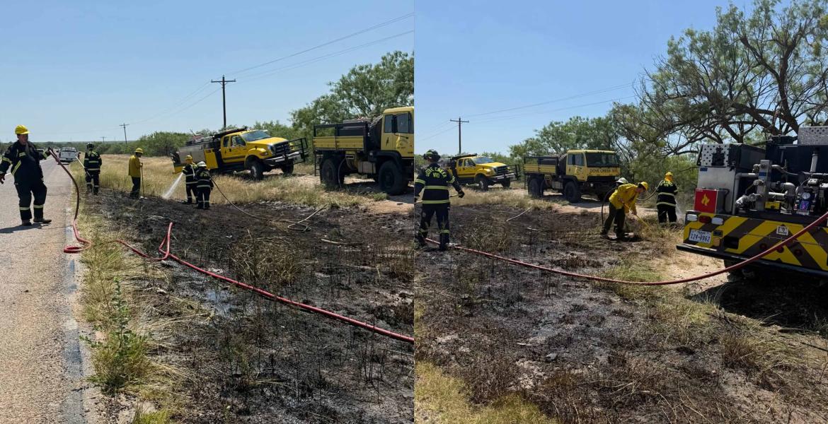 Dove Creek Volunteers Contain Grass Fire on U.S. 67 South