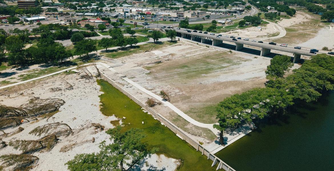 Flood damage in Louise Hays Park on July 27, 2026 in Kerrville.