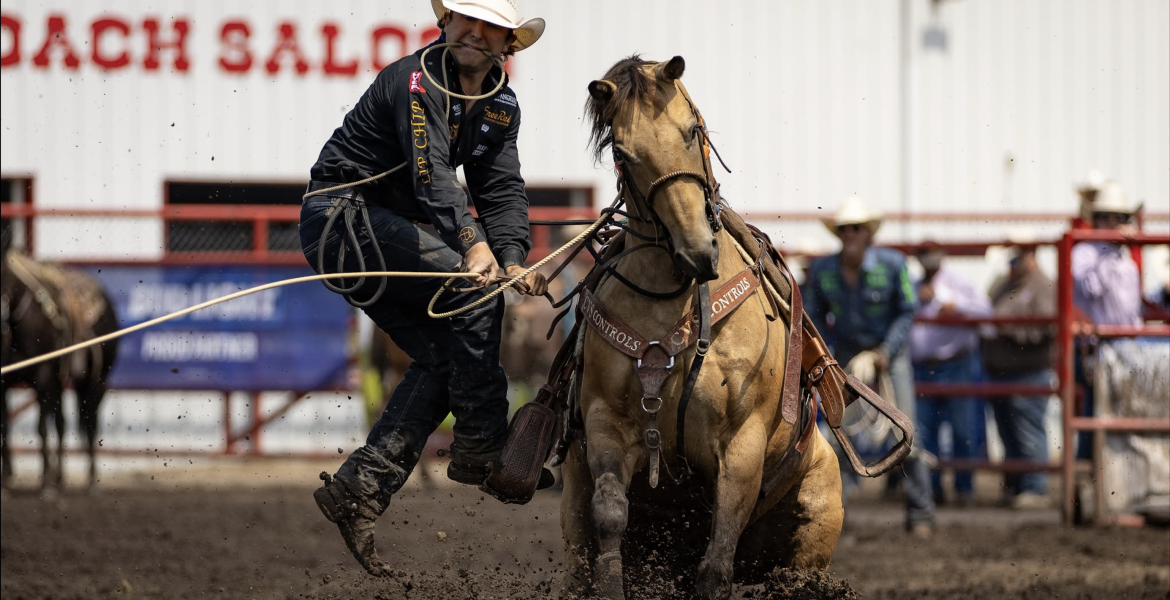 San Angelo's Ty Harris competes at the Ponoka Stampede during the 2026 rodeo season.