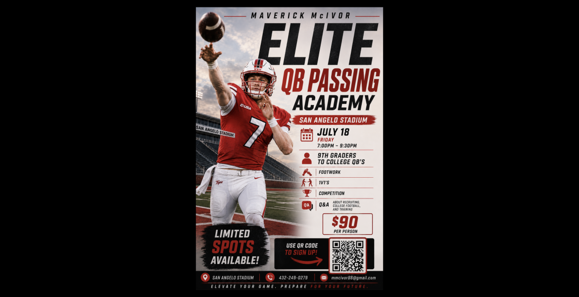 Maveric McIvor Passing Camp at San Angelo Stadium