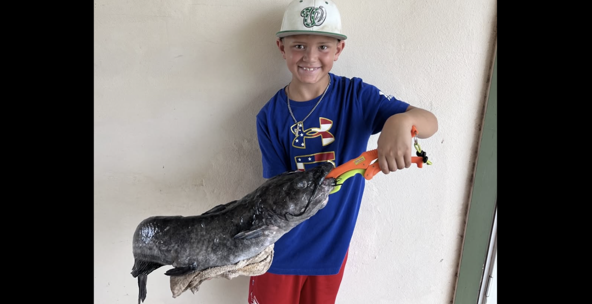 Dayton Conaway caught a channel catfish at Metcalf Lake in San Angelo that weighed 8.65 pounds and was 29 inches in length.