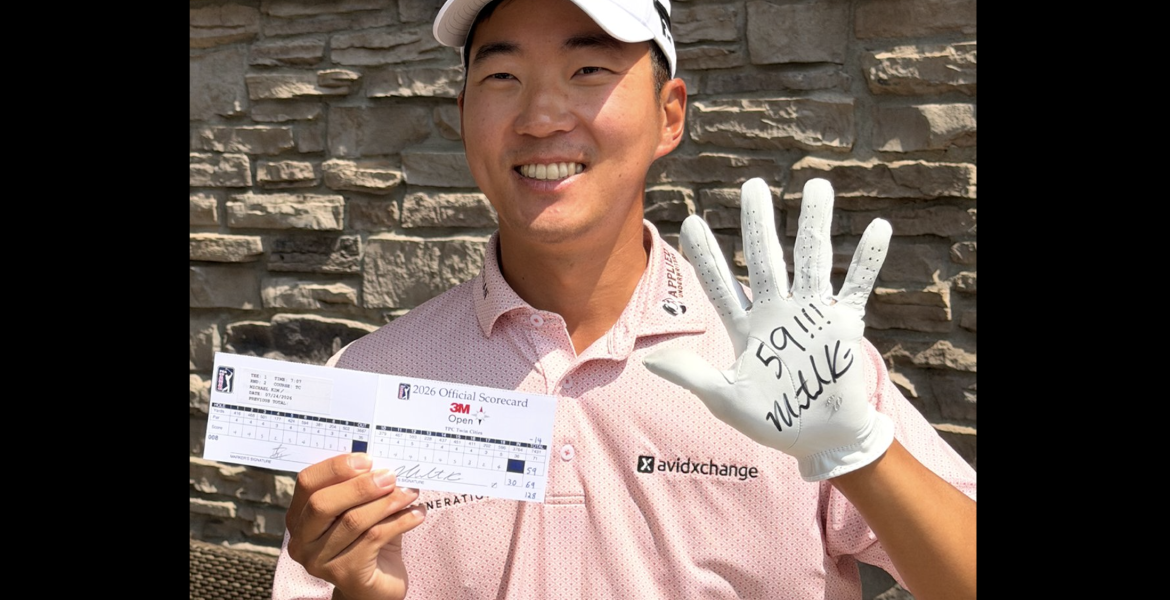 Michael Kim shot a 59 on Friday at the 3M Open, marking just the 15th time a player has carded the hallowed score.