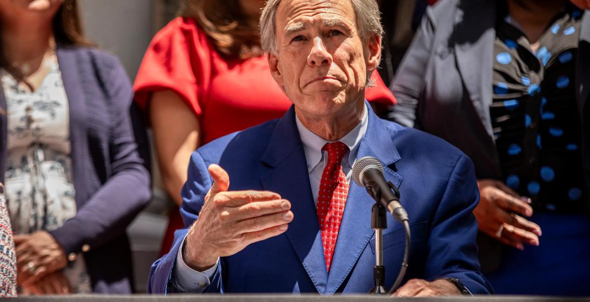 Gov. Greg Abbott speaks during a news conference at the Governor’s Mansion in Austin on Aug. 10, 2026.