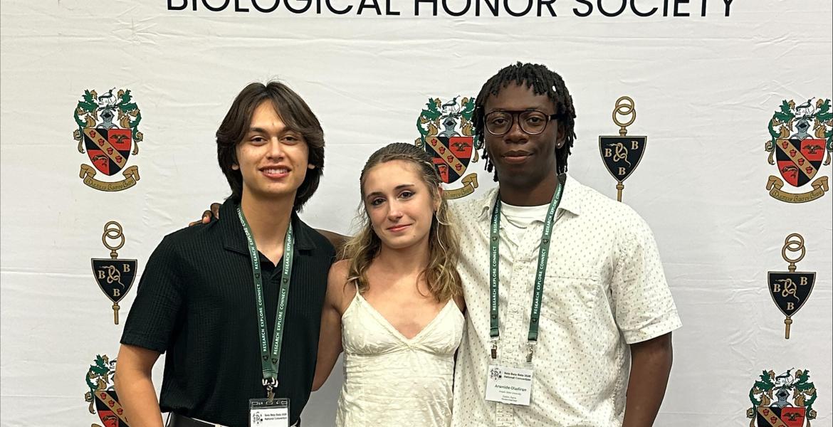 ASU biology students (L-R) Wesley Hale, Zandria Stanfield and Aramide Oladiran at the Tri-Beta National Convention