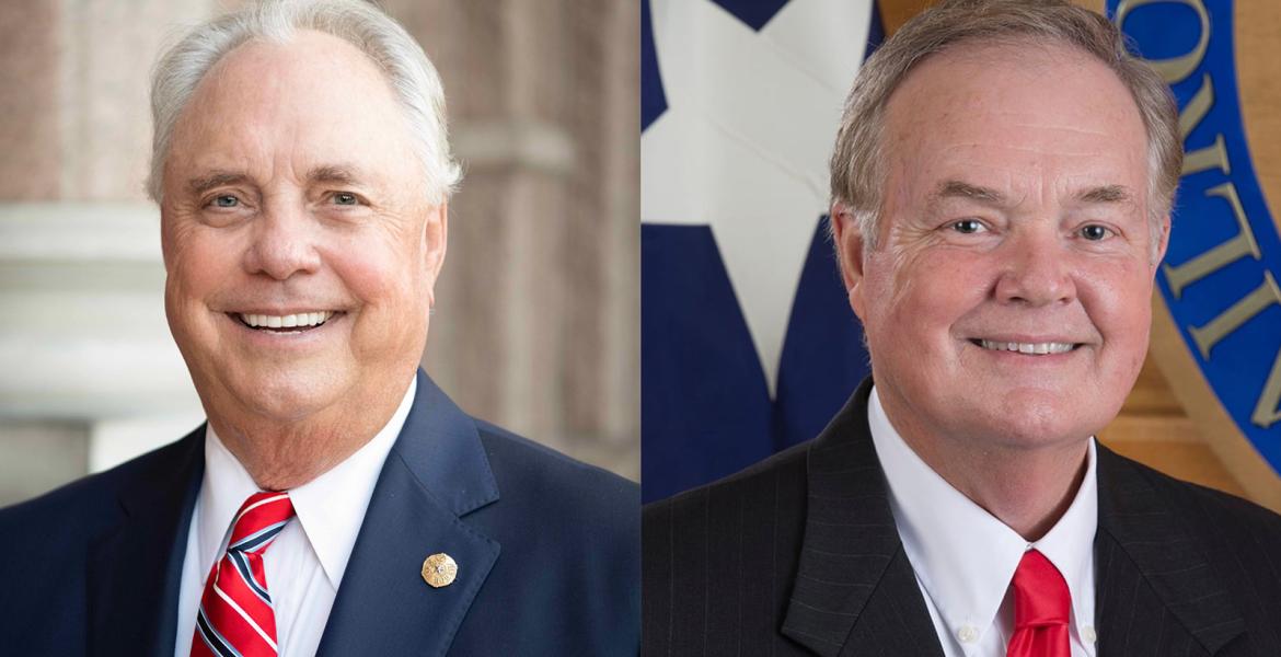 State Rep Drew Darby (L); Railroad Commissioner Wayne Christian (R)