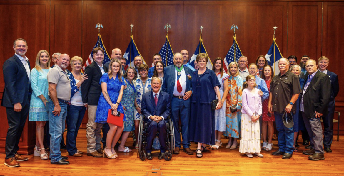 Governor Greg Abbott presented the Texas Legislative Medal of Honor to Army Sergeant Rickey Wittner and to the family of Navy SEAL Special Warfare Operator First Class Nathan Gage Ingram at the Texas Capitol on Monday, Aug. 24, 2026.
