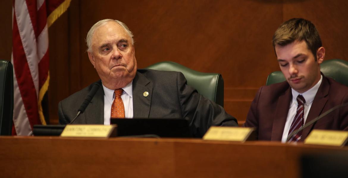 Committee Chair and state Rep. Drew Darby R-San Angelo, at a House Energy Resources Committee meeting at the Capitol in Austin on Sept. 14, 2026.