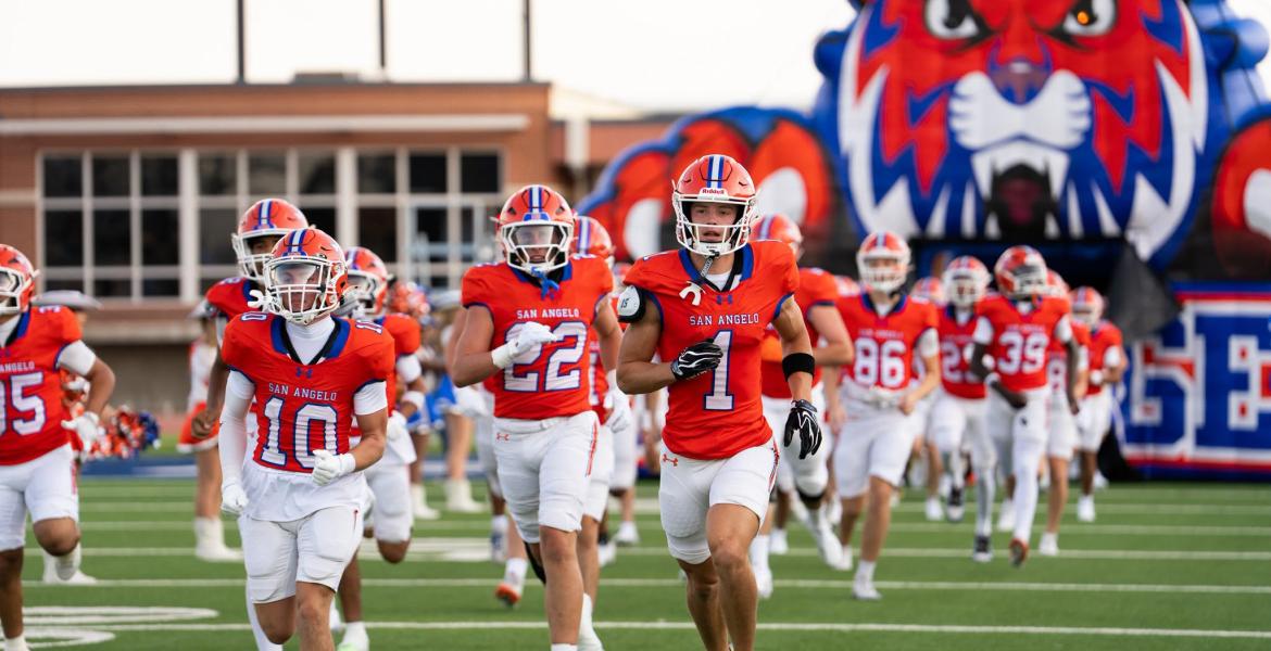The Central Bobcats run onto the field before their game against Abilene High on Friday, Aug. 28, 2026.