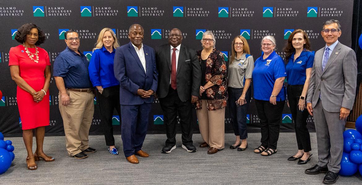 Angelo State and Alamo Colleges District staff and administrators gathered in San Antonio Sept. 17 to announced the new partnership