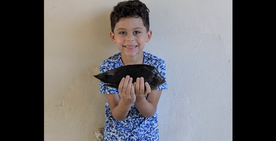 A San Angelo child caught a record fish recently at the Concho River downtown.