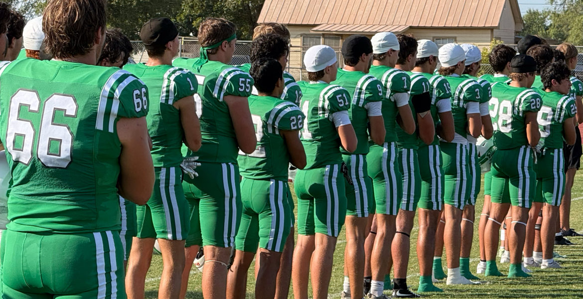 The Wall Hawks stand for the national anthem before their game against La Joya on Thursday, Sept. 3, 2026.