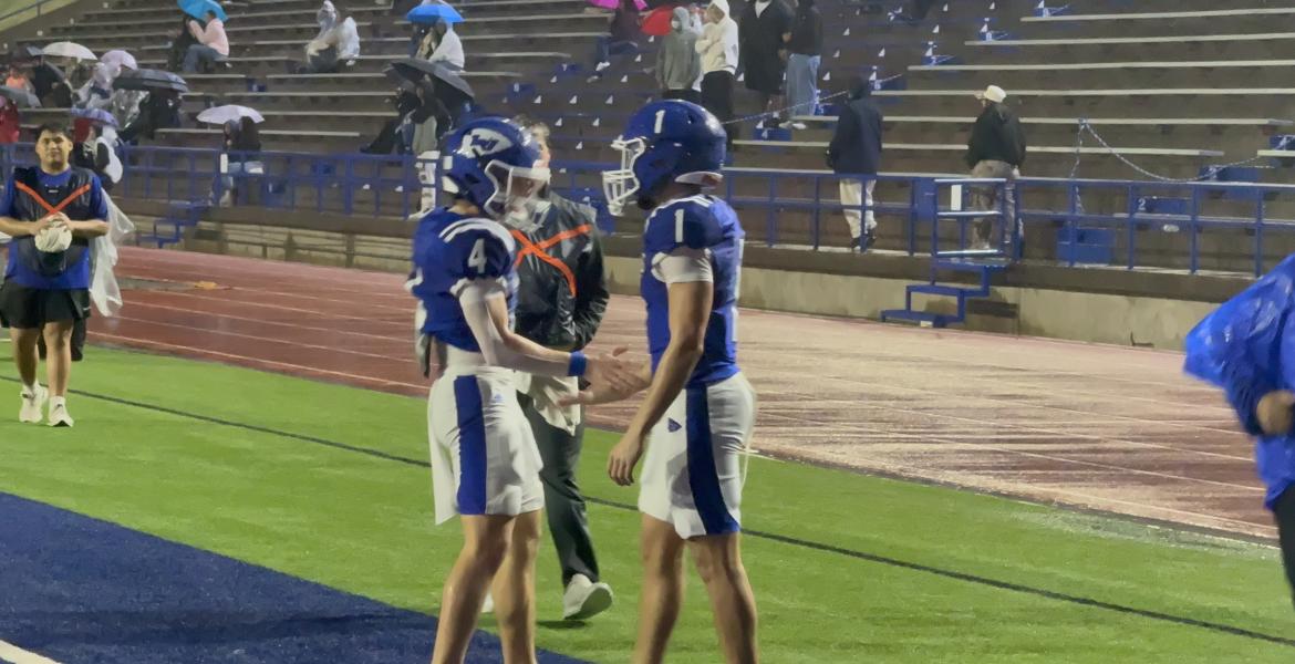 The Lake View Chiefs after a touchdown against Andrews in 2026
