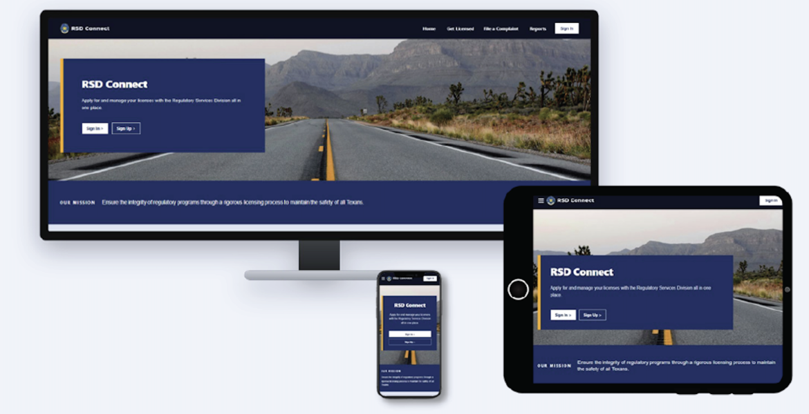 Texas Department of Public Safety's new licensing platform, RSD Connect