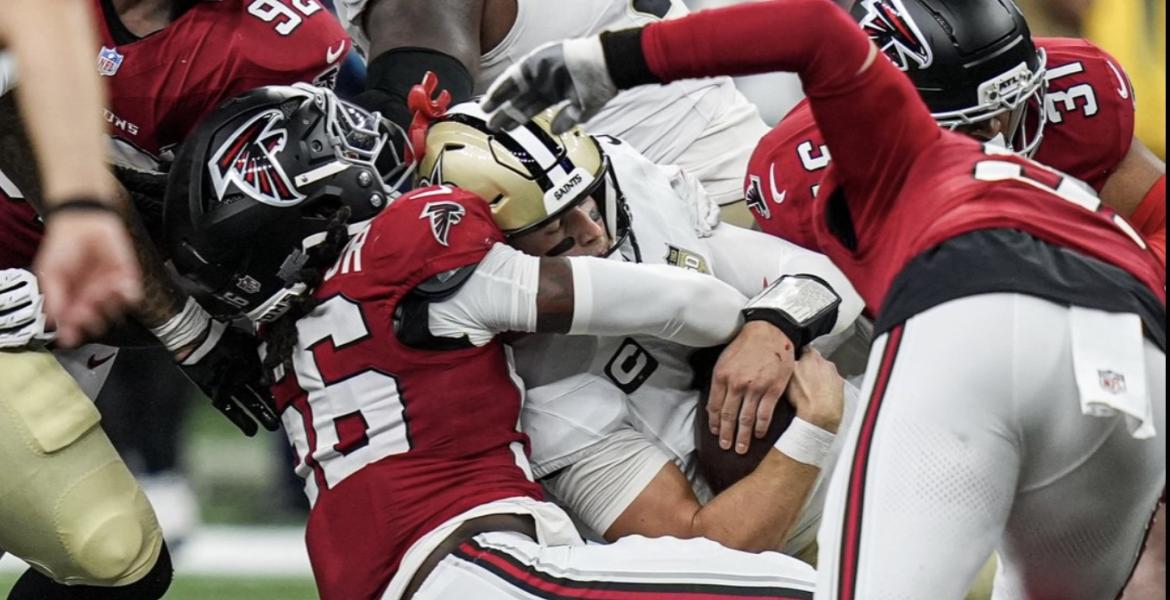 Atlanta Falcons in action against the New Orleans Saints