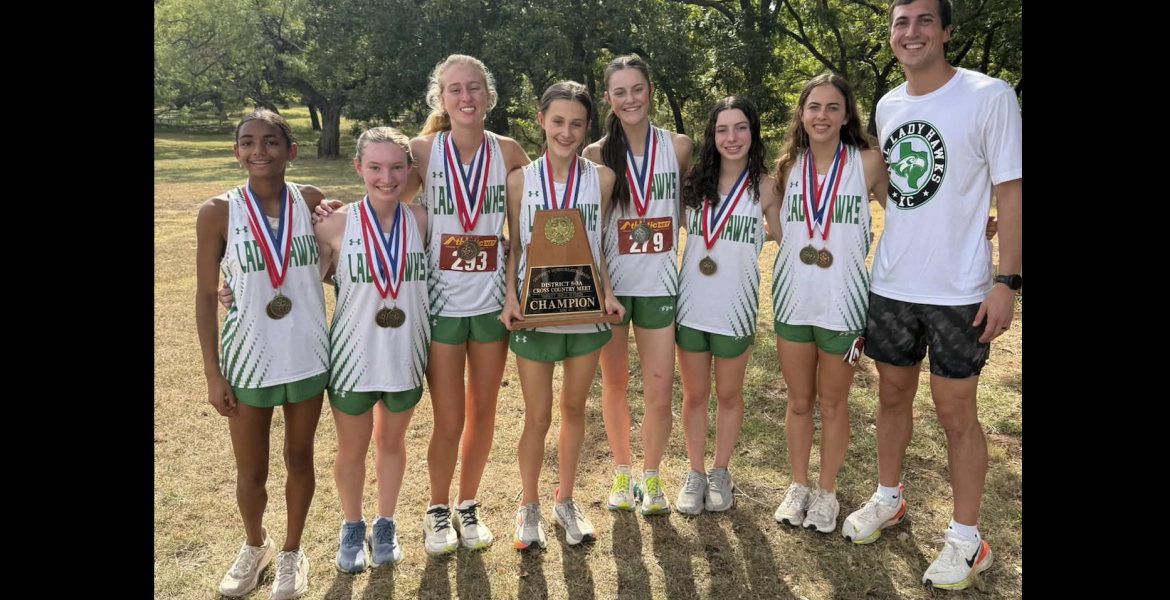 The Wall Lady Hawks claimed the top five spots for a perfect score Wednesday at the District 5-3A Cross Country Meet at Abilene State Park.