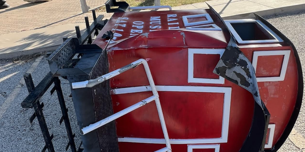 DERAILED: San Angelo Mini Caboose Severely Damaged in Hit-and-run Crash & Historic Rail Car Damaged - Vimarsana News
