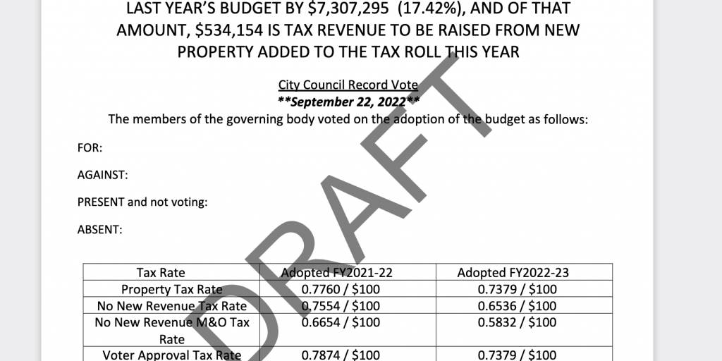 San Angelo City Council Holds 1st Reading of FY-2022/2023 Budget & Tax Rate Ordinance Thursday - Vimarsana News